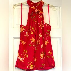 Floral Red Halter Top, NWOT